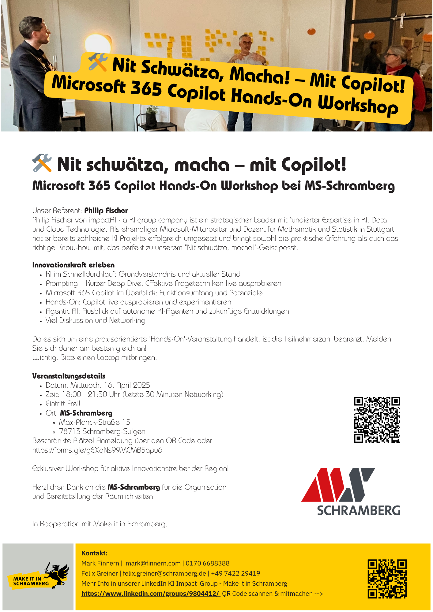Nit schwätza, macha – mit Copilot! Microsoft 365 Workshop